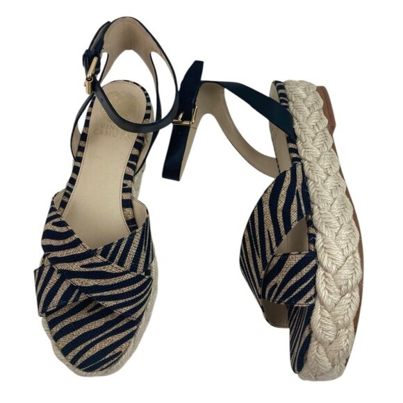 Vince Camuto Shoes - *Vince Camuto Delindan Espadrille Sandal Womens Size 8 Black Zebra Ankle Strap